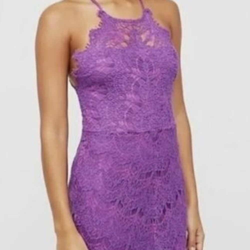 Free People Intimately She’s Got It Slip Purple Lace Dress Size S